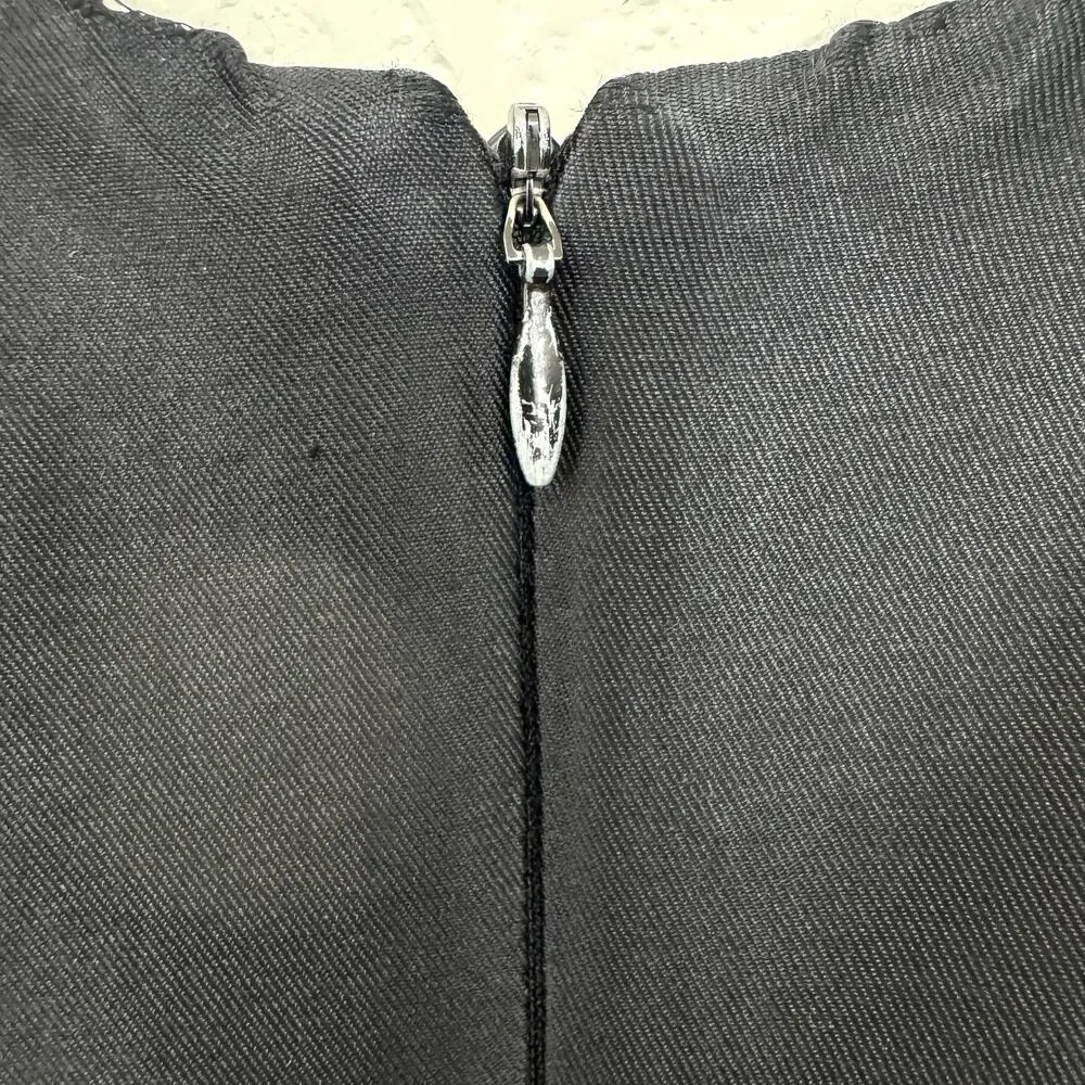 Milly Of New York Womens Party Mini Dress Size 2 Bow Silk Blend Satin Black - Picture 7 of 9
